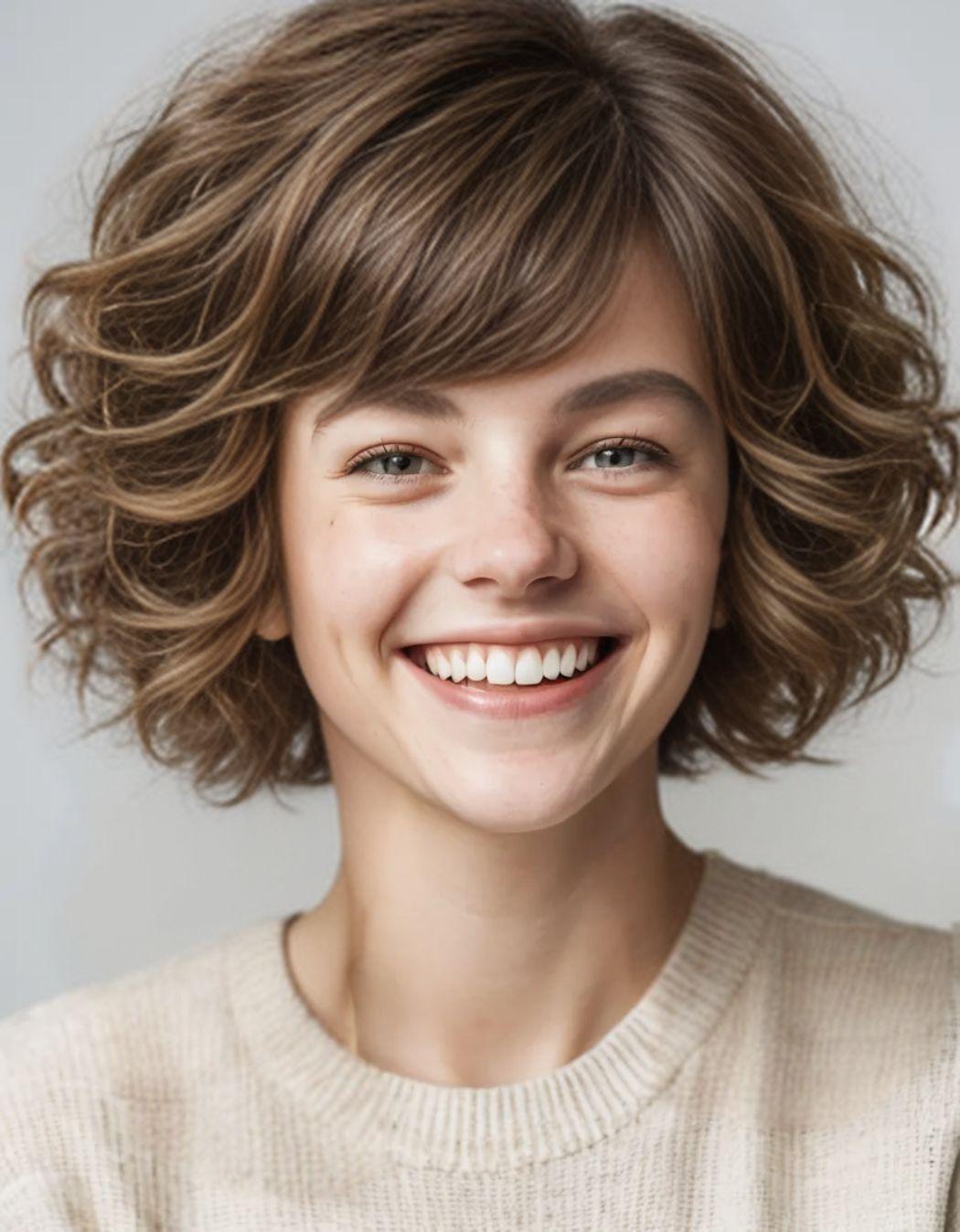 Stacked Curls in Short Bob Hairstyle